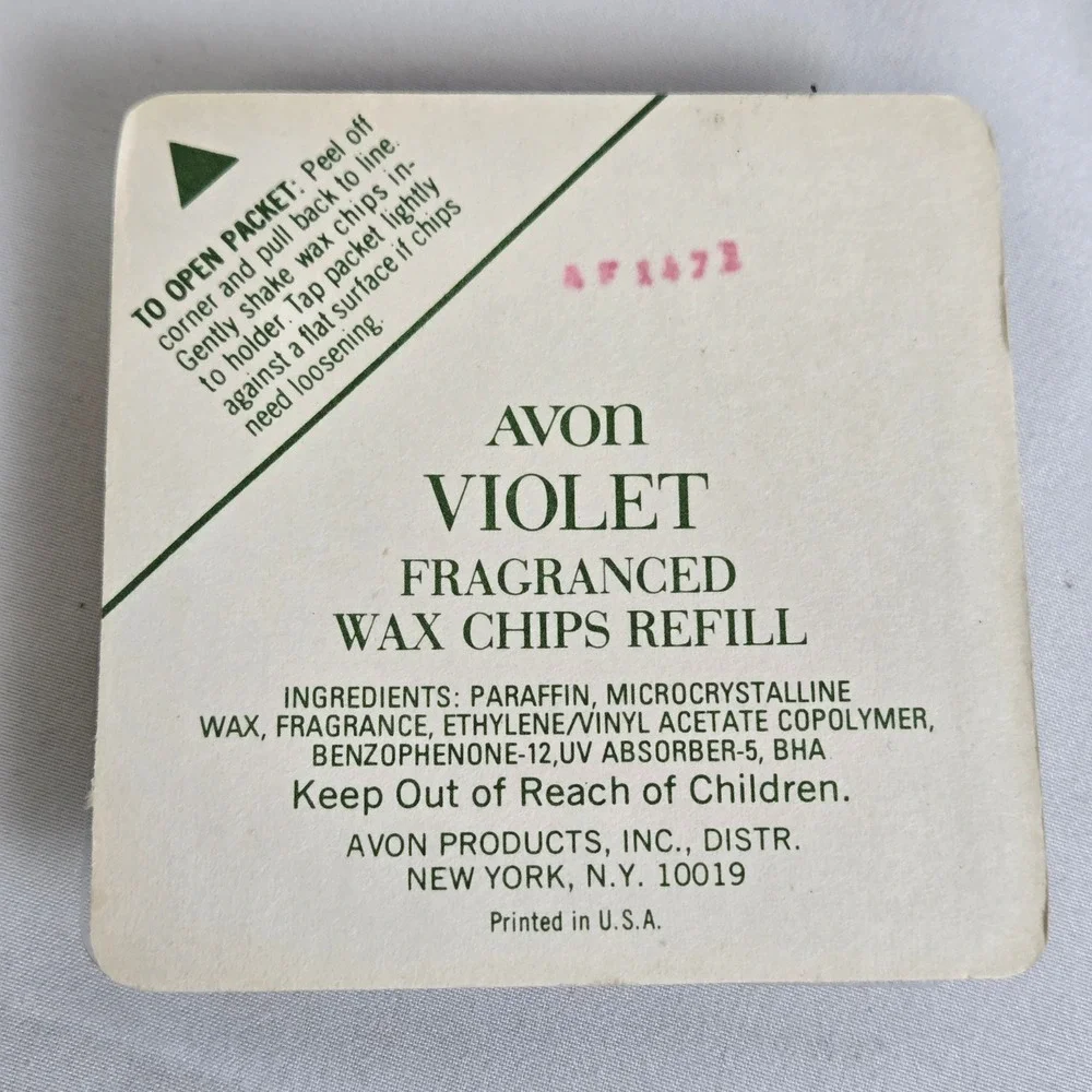 Avon Basket Of Violets Pomander, Violet Wax‎ Fragrance Chips, Flower Vtg 1981